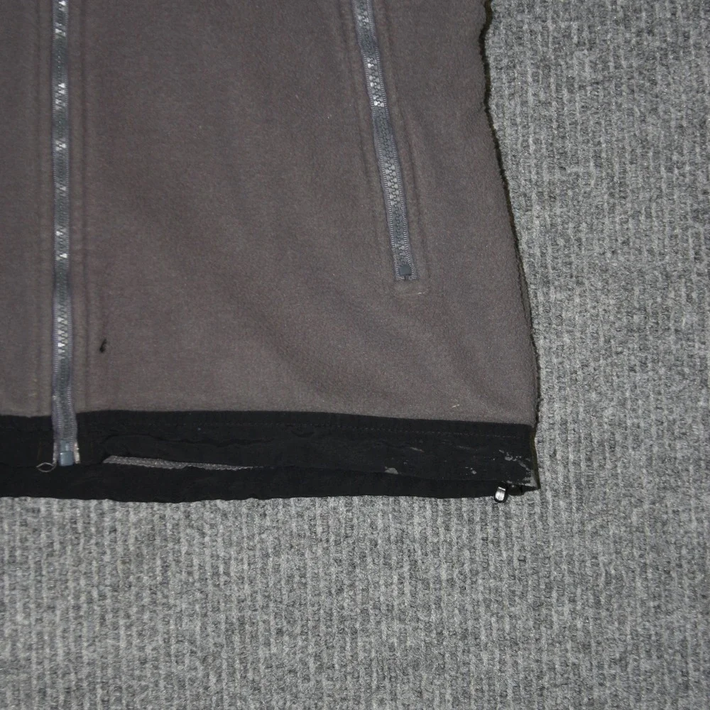 The North Face Denali Fleece Jacket Mens M Grey Black Polartec Full‎ Zip Coat